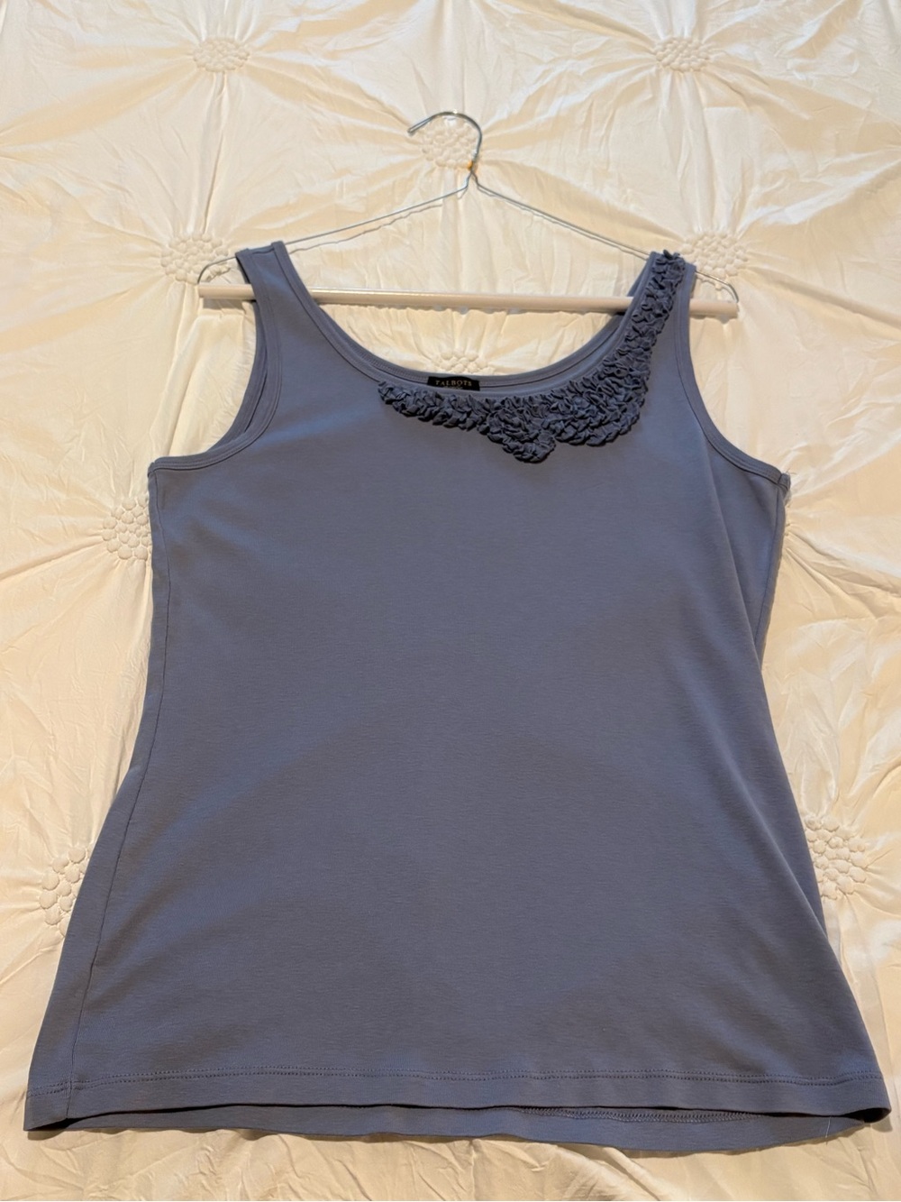 Talbots Lavender Ruffle-Detail Sleep Top - Picture 2 of 2